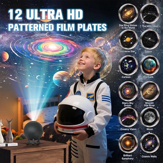 Galaxy Projector Star Projector with 12 Films Nebula Night Light Bedroom Ceiling - Tampa Home & Garden Store