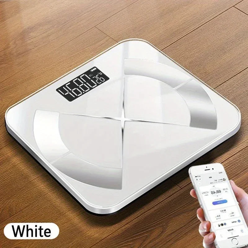 Smart Digital Scale with Display and Bluetooth white Moktan Sabai body fat analyzer on Tampa Home & Garden Store