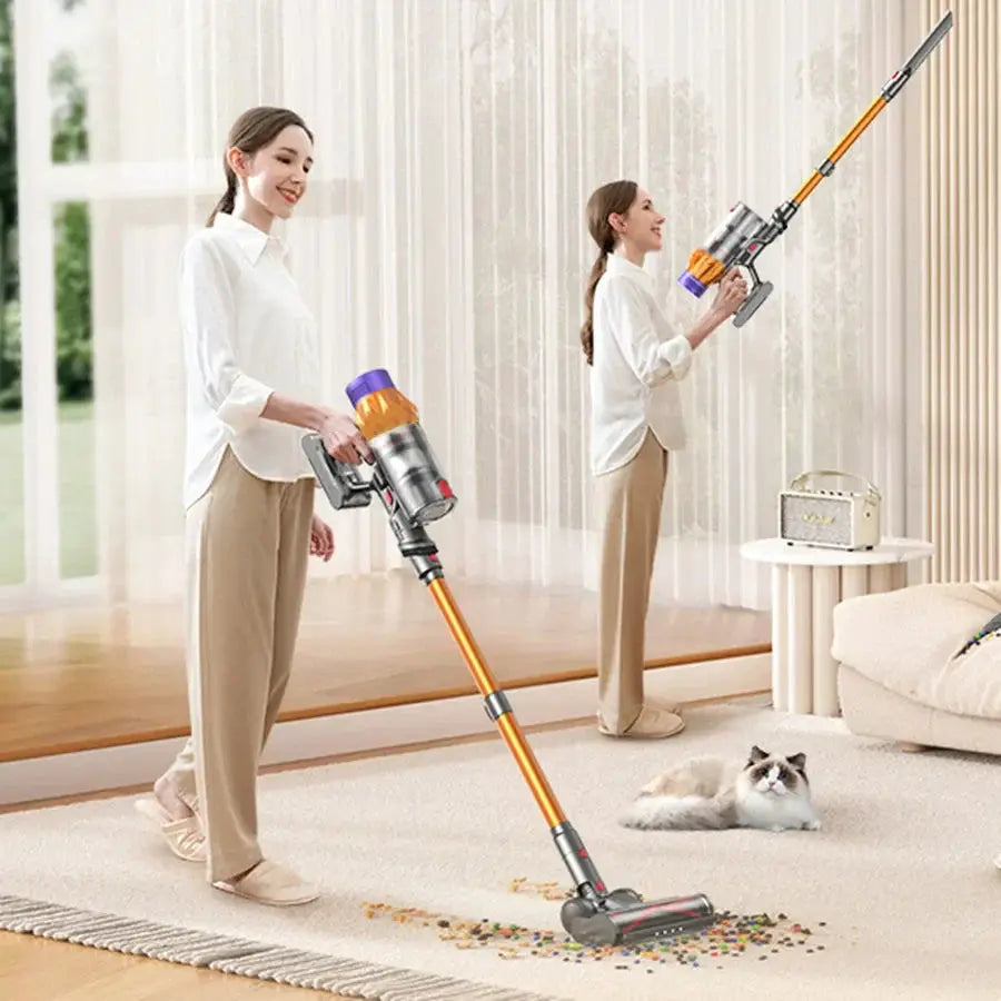 550W Cordless Upright Vacuum Moktan Sabai with orange wand and 45000Pa motor on Tampa Home & Garden Store