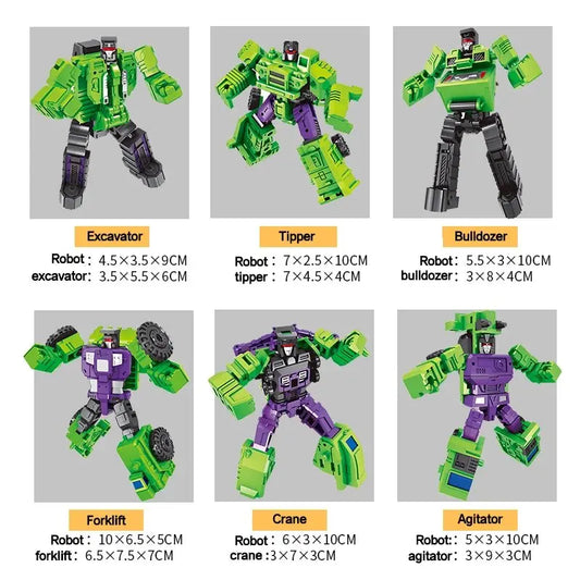 6-in-1 Transforming Robot Action Figure 22cm Convertible Toy for Kids - Tampa Home & Garden Store