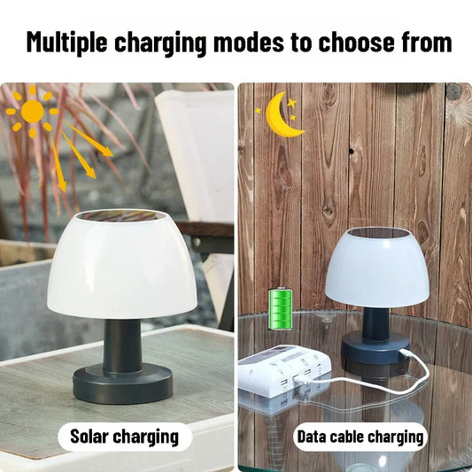 Solar LED Table Lamp Outdoor Rechargeable Cordless Desk Light for Home Décor - Tampa Home & Garden Store