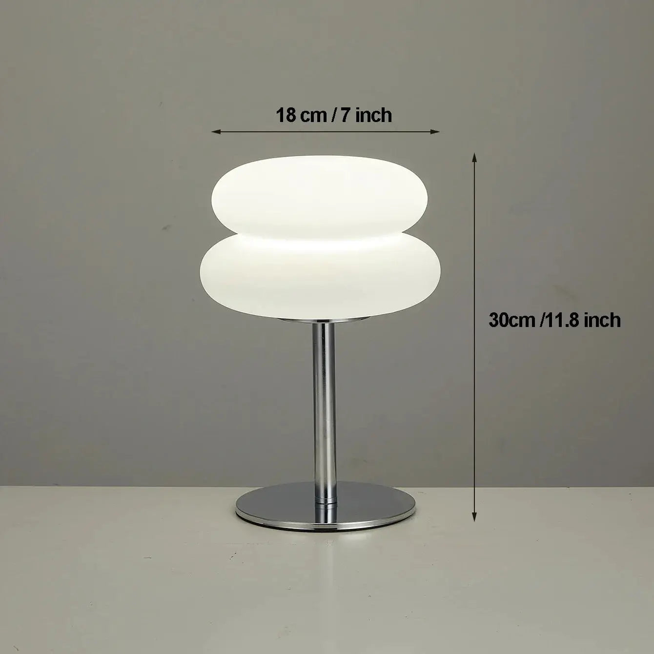 Creamy style bedside lamp with USB, frosted glass shade and chrome base, 3 color temps on Tampa Home & Garden Store
