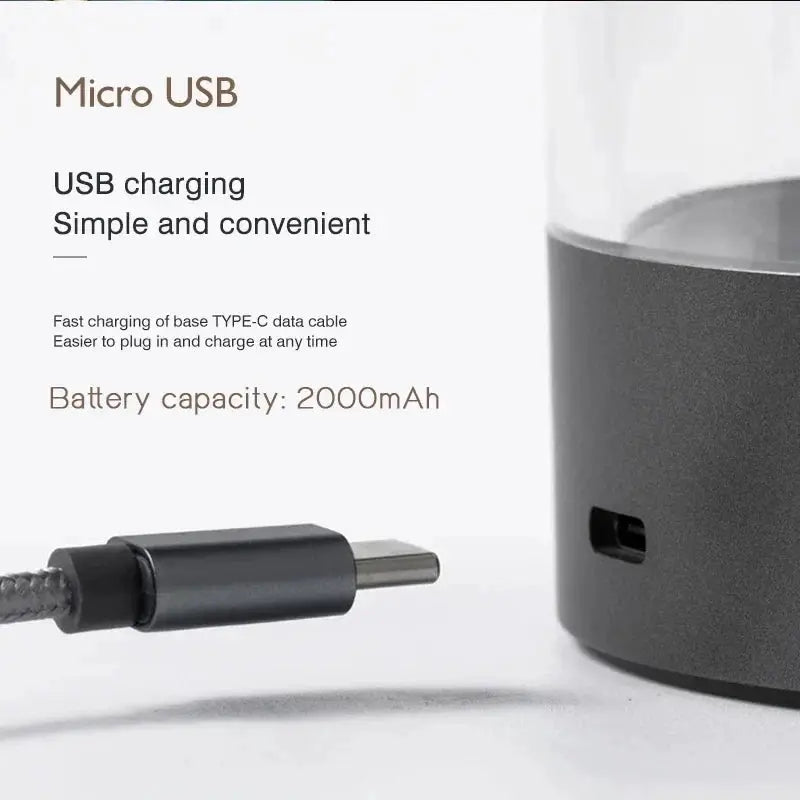 Minimalist cordless LED nightstand lamp with USB charging port and 2000mAh battery on Tampa Home & Garden Store