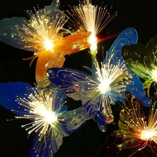 6-head LED solar butterfly lamp Perfecsy for lawn pathway with fiber optic wings colorful on Tampa Home & Garden Store