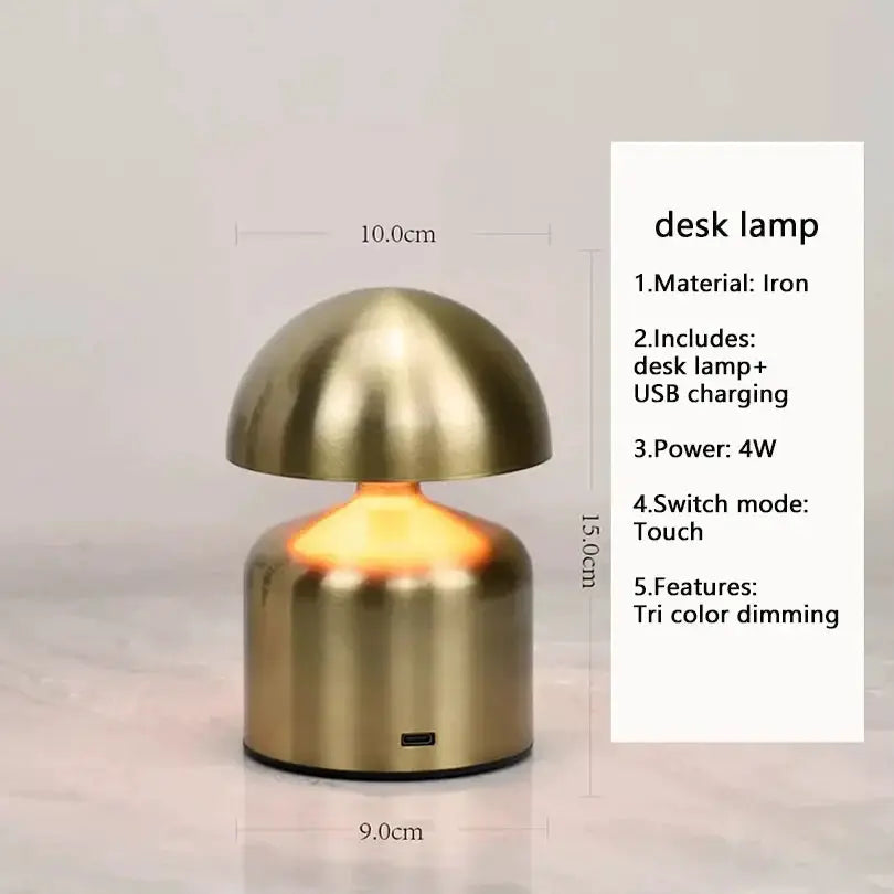 Touch LED Table Lamp brass with 3-color dimming Moktan Sabai on Tampa Home & Garden Store