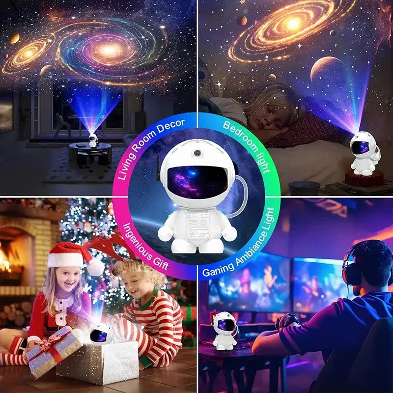 Astronaut Galaxy Projector white Moktan Sabai 1-piece night light with 12 space films for living room decor on Tampa Home & Garden Store