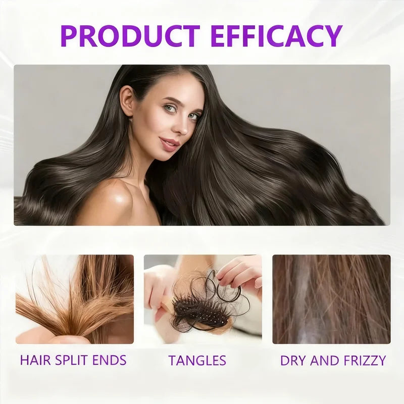 Biotin Rosemary Onion Shampoo Silcy Skin model with long glossy hair on product efficacy on Tampa Home & Garden Store