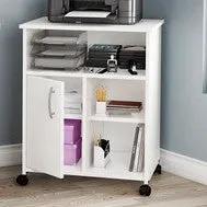 Printer stand with casters in white, HomePacific office cabinet with shelves on Tampa Home & Garden Store