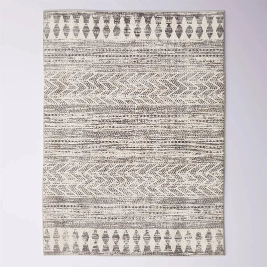 Grey Ivory Chevron Boho Area Rug 8x10, geometric chevron, HomePacific, Rugs on Tampa Home & Garden Store