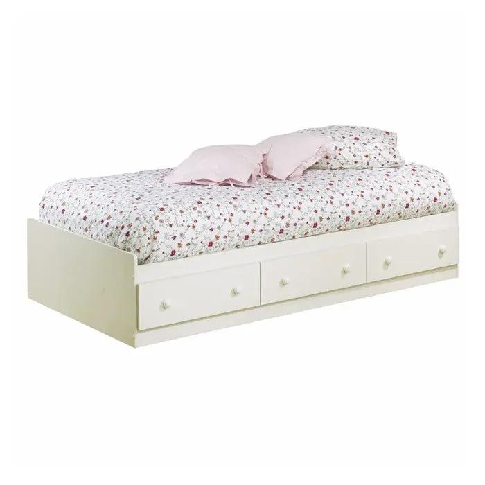 Twin size Platform Bed with 3 Storage Drawers in White Finish - Tampa Home & Garden Store