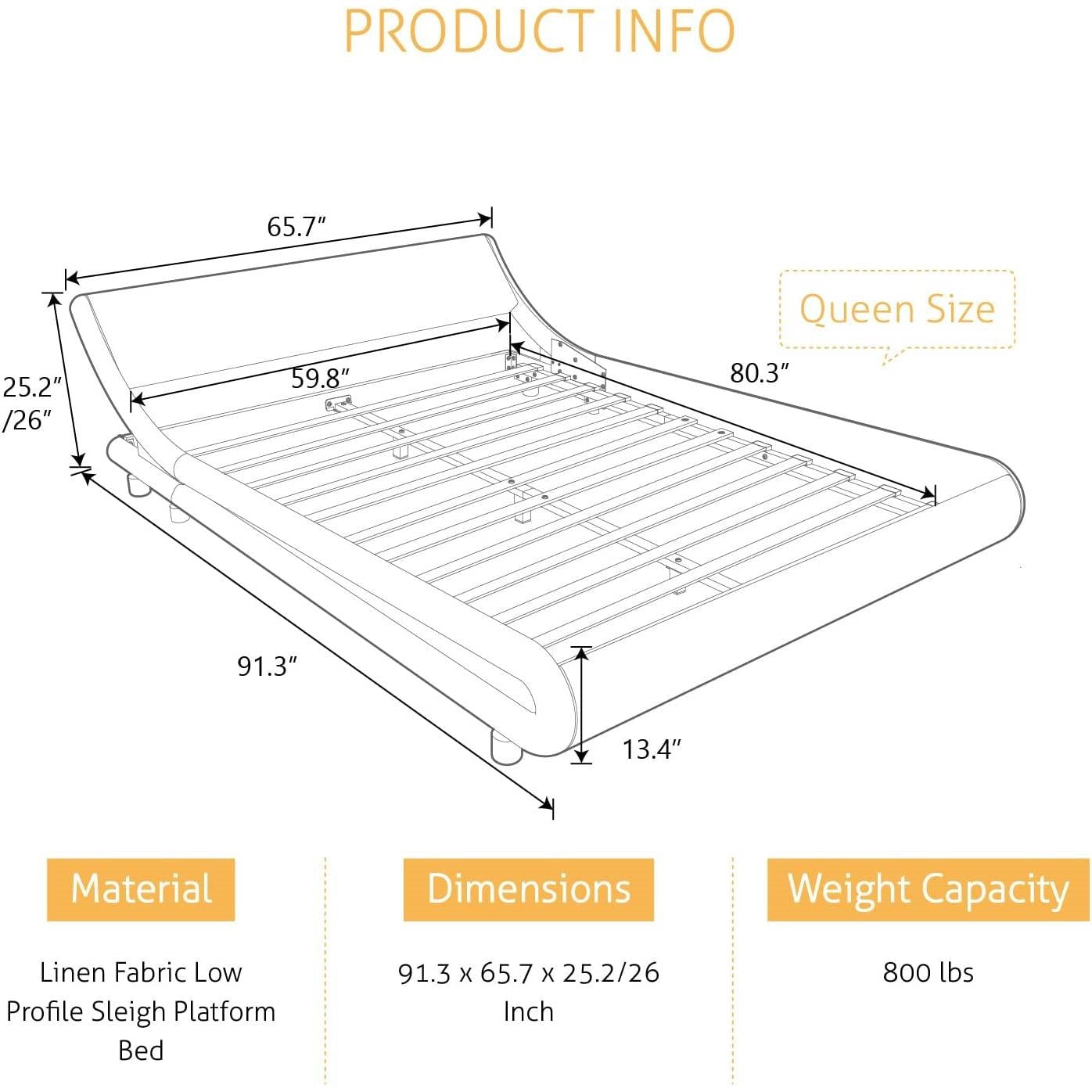 Base de cama tipo plataforma tapizada de piel sintética blanca moderna Queen con cabecero