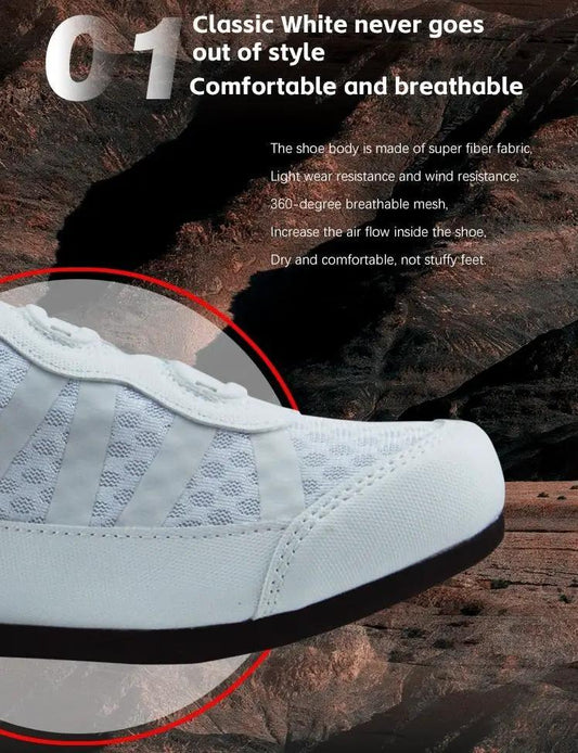 SD014 White Casual Cycling Shoes with Freelock Buckle (mesh upper) by MagicCycling on Tampa Home & Garden Store