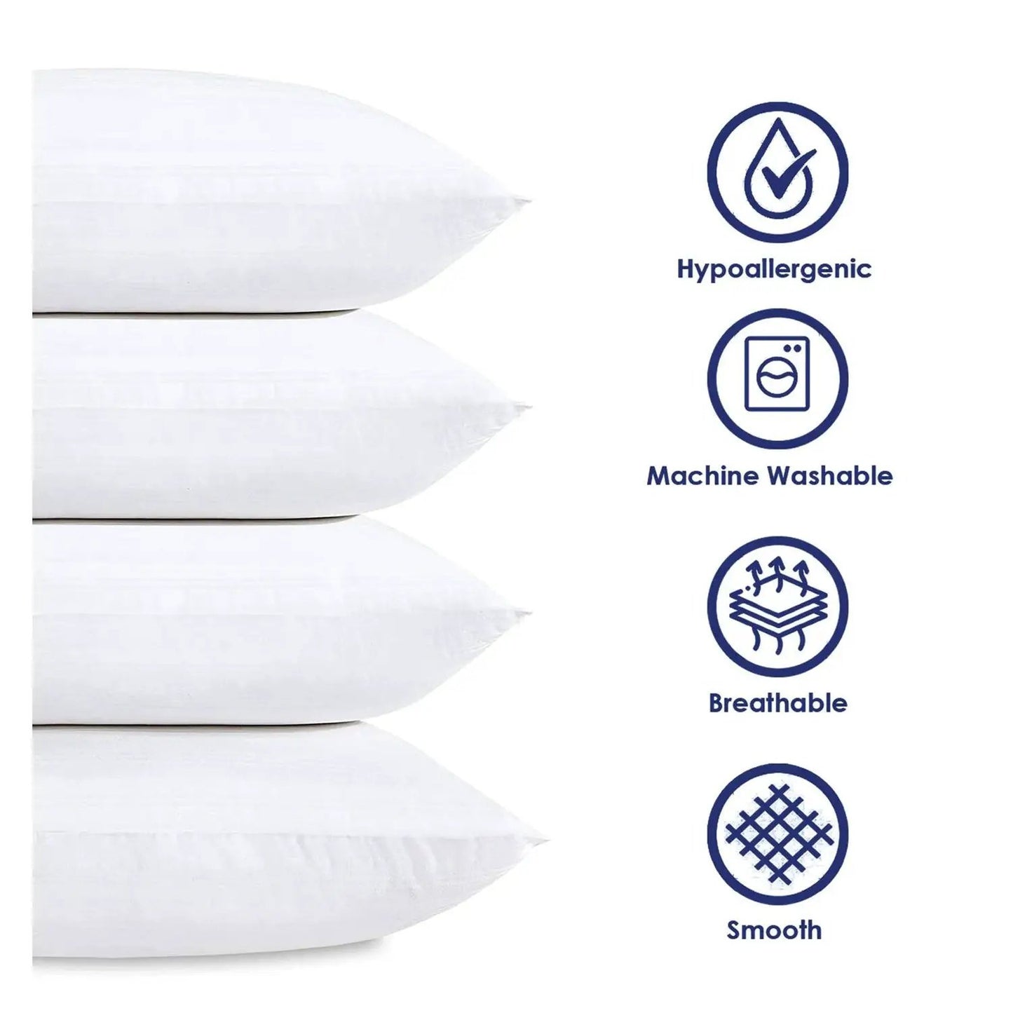 Set of 4 - Standard size Down Alternative Pillows - Machine Washable - Tampa Home & Garden Store