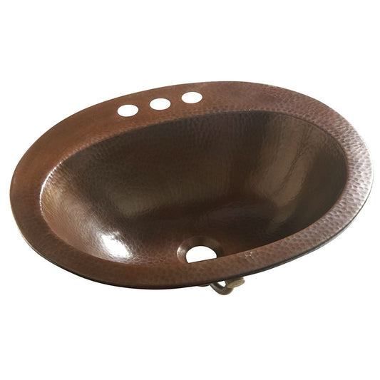 Copper Oval Bathroom Sink 20 x 16 inch - Tampa Home & Garden Store