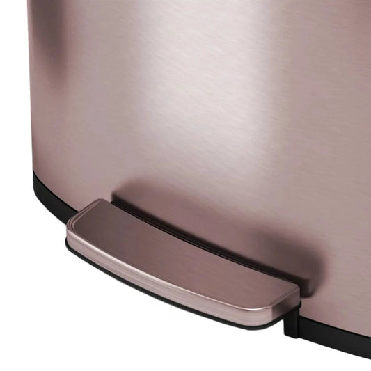 13 Gallon Copper Rose Gold Trash Can With Filter by HomePacific brushed metal finish with foot pedal on Tampa Home & Garden Store