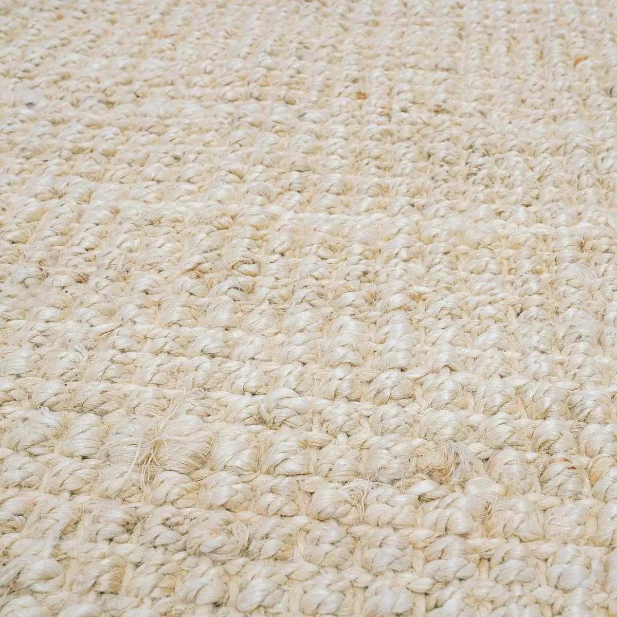 Senneterre Bleached Jute Rug natural beige color with chunky loop texture by Boutique Rugs on Tampa Home and Garden Store