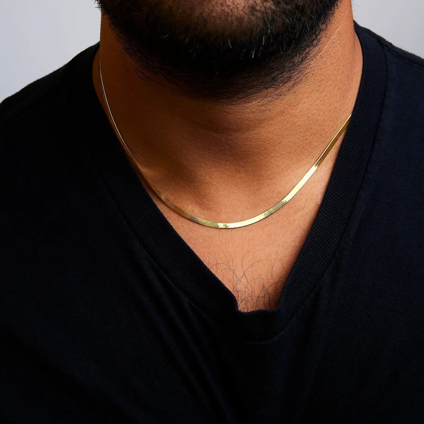 Unisex Solid 14K Yellow Gold 2.8mm Imperial Herringbone Chain Necklace - 18" Inches - Tampa Home & Garden Store