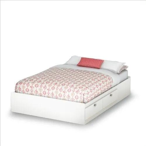 Full Size Modern Platform Bed with 4 Drawers, white finish, HomePacific on Tampa Home & Garden Store