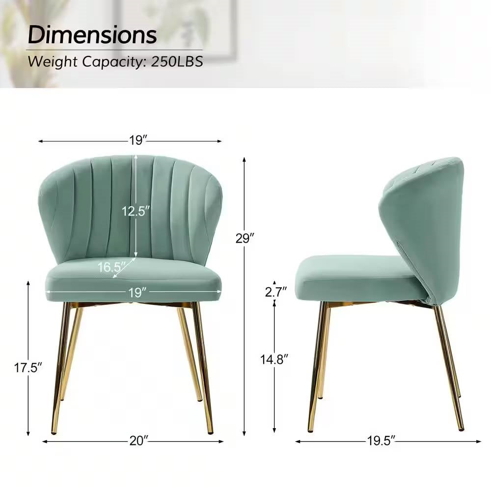 Sillón auxiliar tapizado en terciopelo verde salvia con patas de metal dorado
