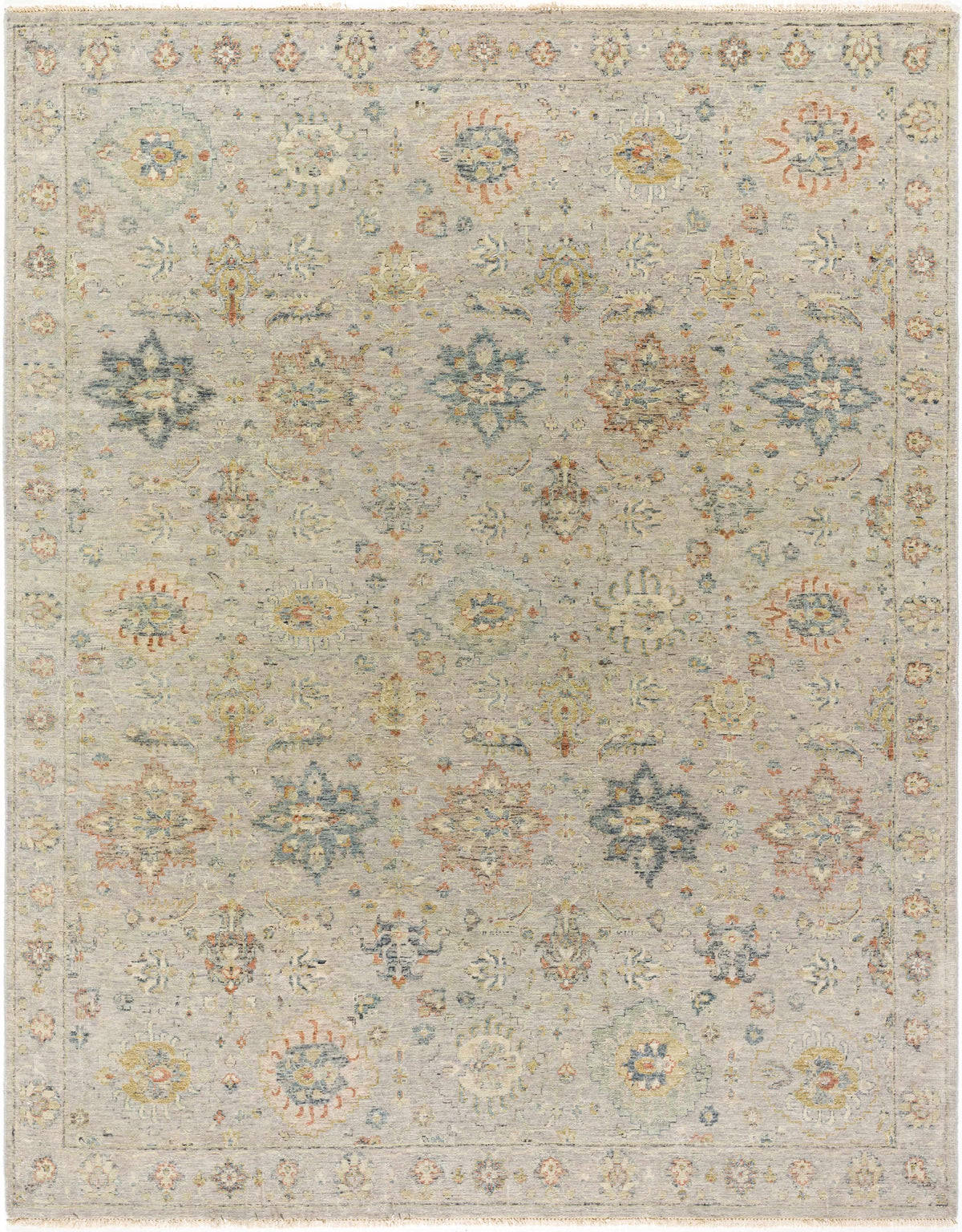 Sipocot Premium Area Rug by Boutique Rugs in muted gray blue with delicate floral motifs on Tampa Home & Garden Store