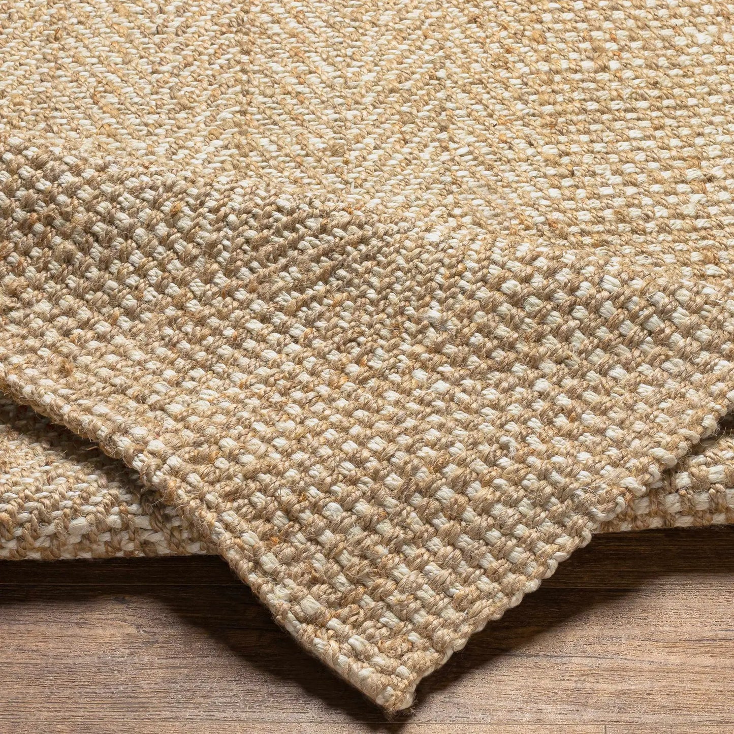 Dinah Natural Textured Jute Rug Tan, woven jute fibers in tan hues on Tampa Home & Garden Store