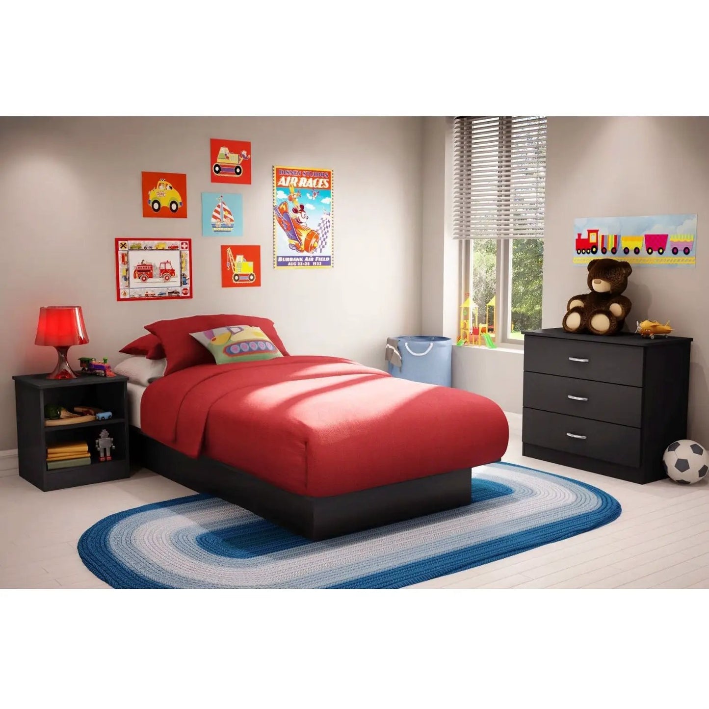 Twin size Platform Bed Frame in Black Wood Finish - Tampa Home & Garden Store