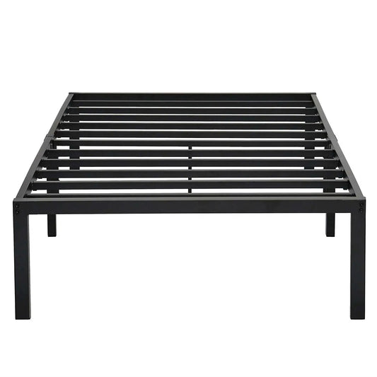 Twin XL heavy duty black metal platform bed frame with slatted support on Tampa Home & Garden Store