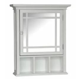 White Bathroom Medicine Cabinet with Mirror - Tampa Home & Garden Store