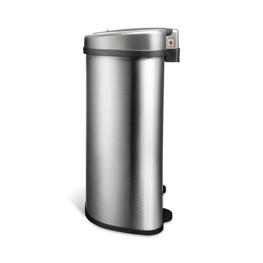 Dual stainless steel trash can with motion sensor lid, 18-gallon capacity on Tampa Home & Garden Store