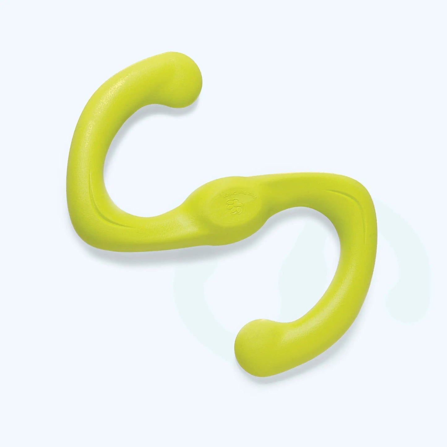 Bumi S-Shaped Stretch Toy for Gentle Chewers, neon yellow-green, West Paw dog toy on Tampa Home & Garden Store