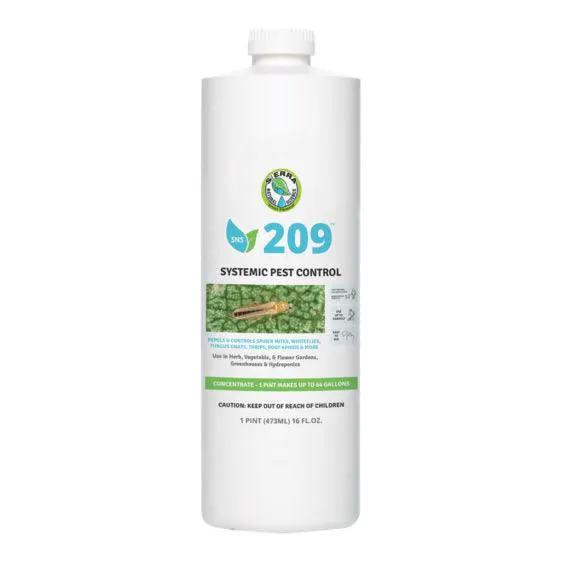 SNS 209 Systemic Pest Control bottle by Grow Organic, 16 oz, white plastic on Tampa Home & Garden Store