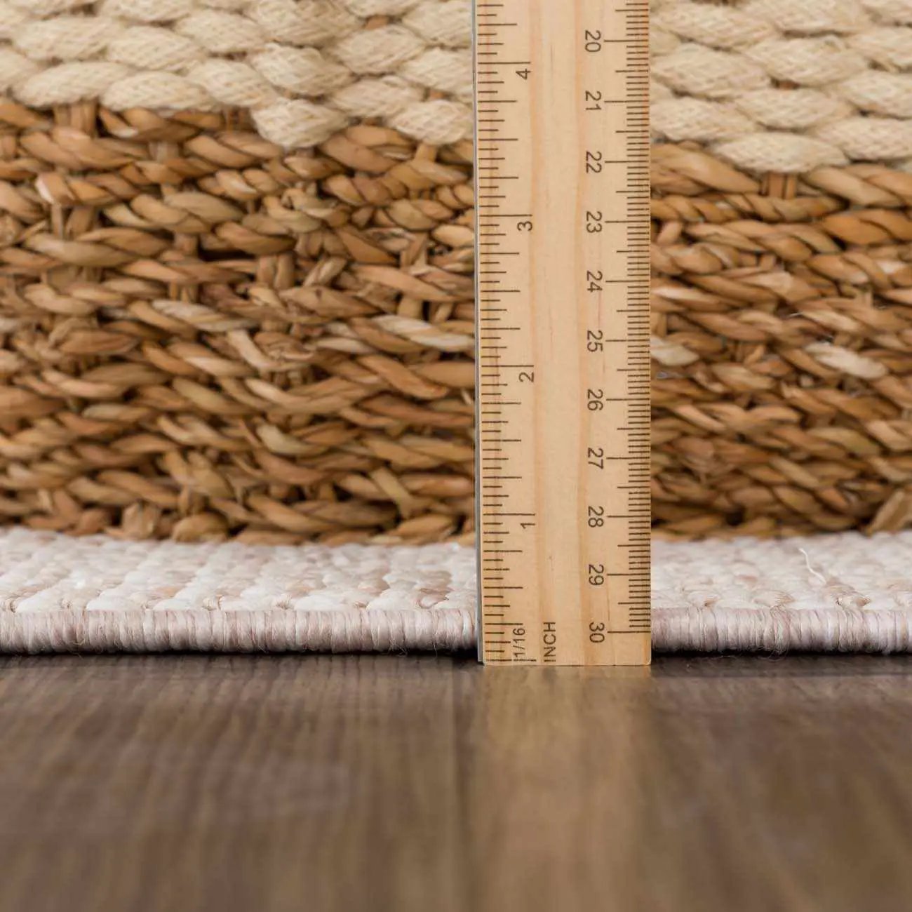 Gowan Beige Area Rug by Boutique Rugs, beige braided jute-style rug with chunky weave on Tampa Home & Garden Store