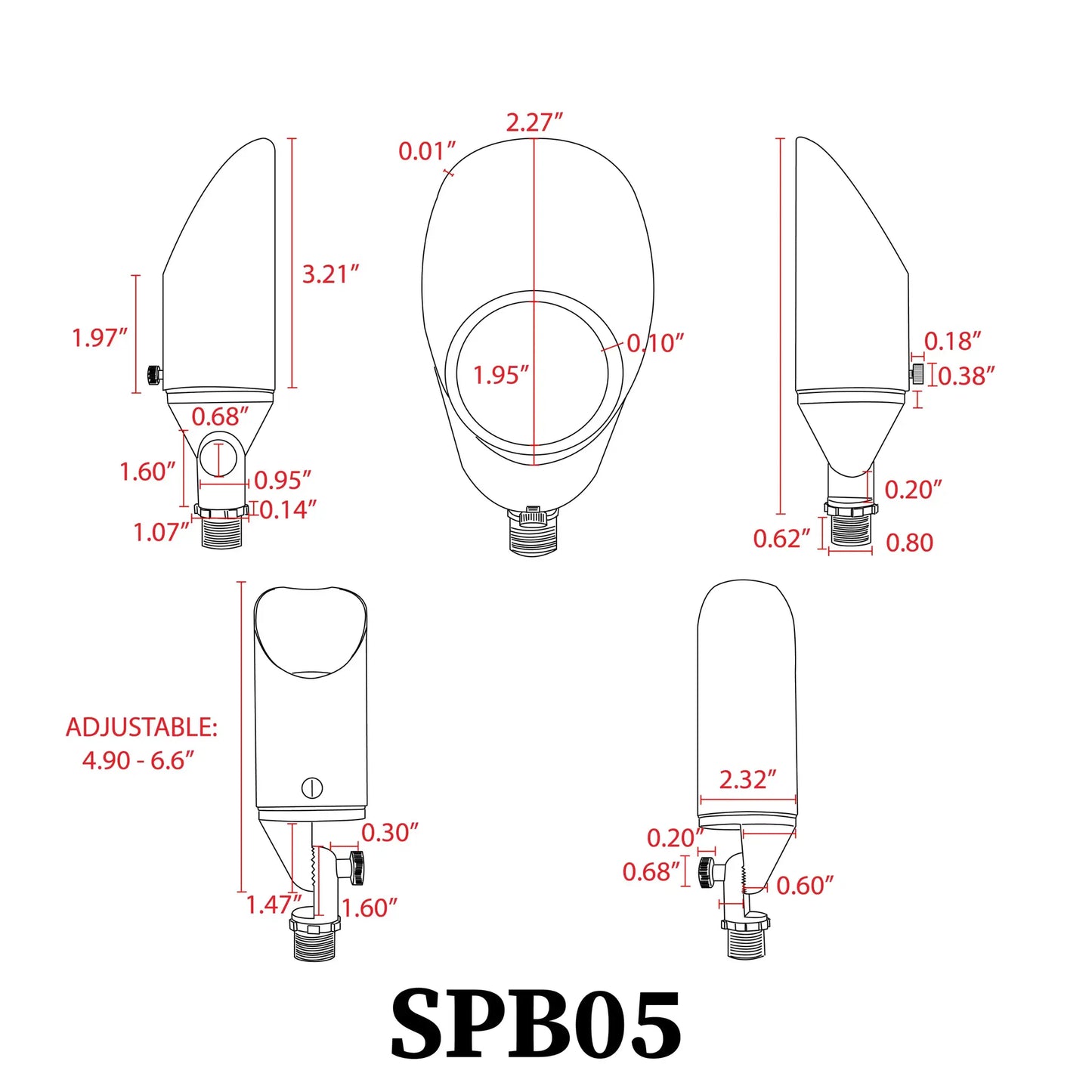 SPB05 LED Landscape Low Voltage Spotlight Adjustable Outdoor Lighting - Tampa Home & Garden Store