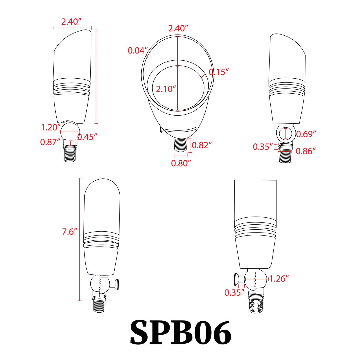 SPB06 Low Voltage LED Outdoor Landscape Spotlight