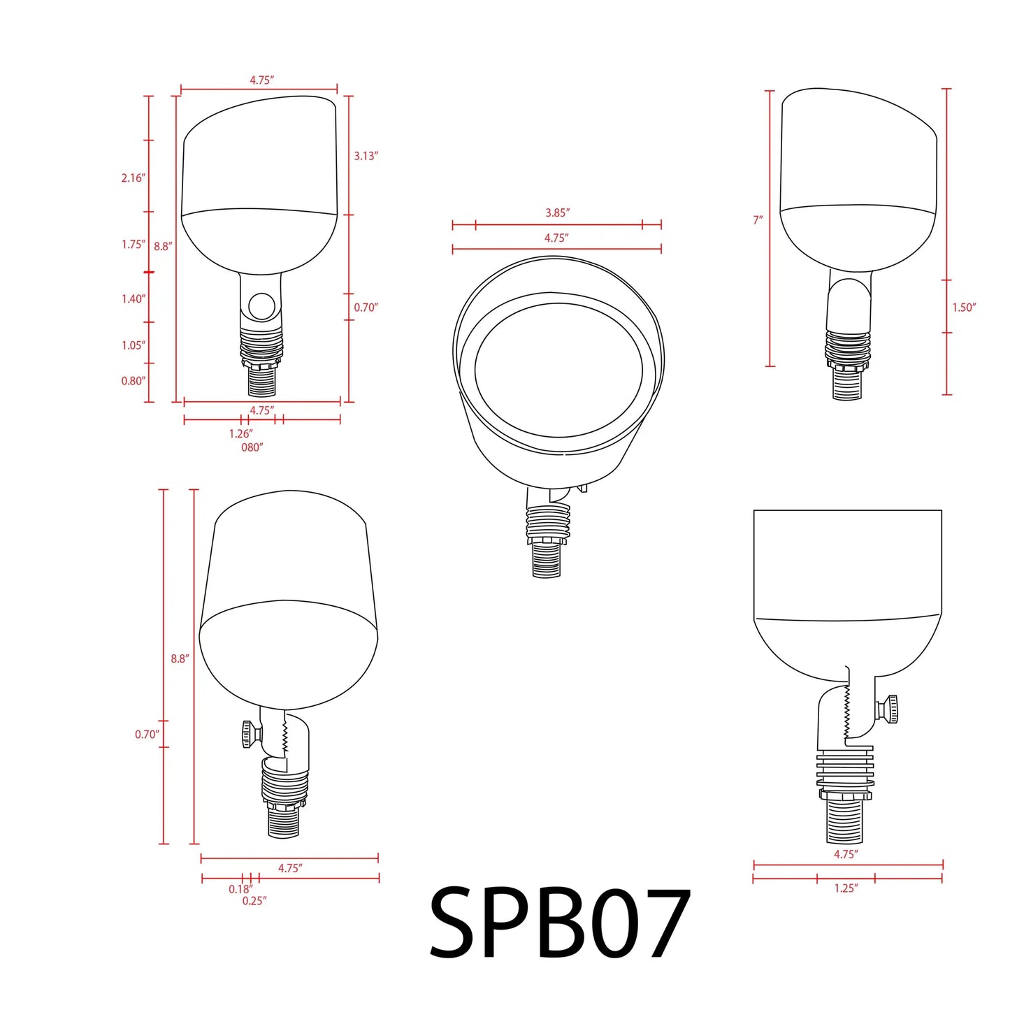 SPB07 Brass PAR36 Outdoor Flood Light Low Voltage LED Landscape Lighting - Tampa Home & Garden Store