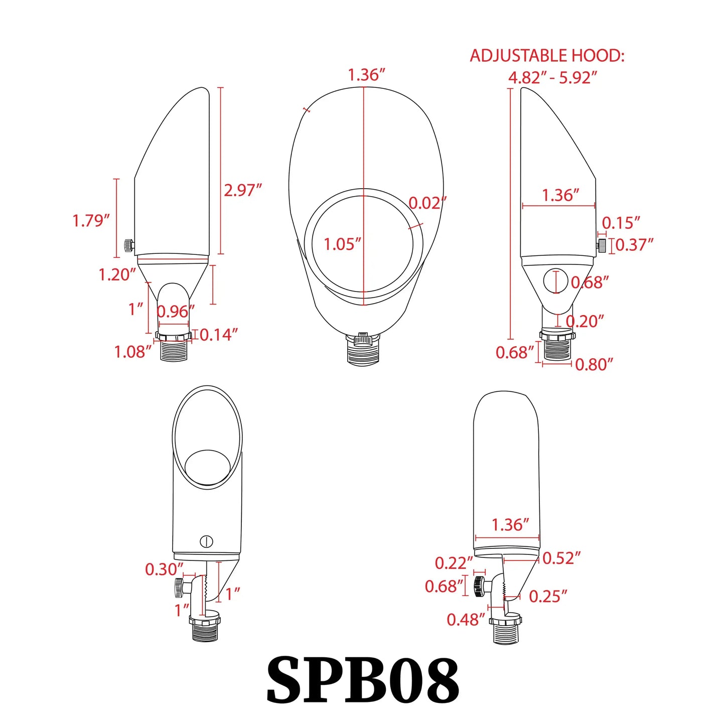 SPB08 5W Spotlight Low Voltage Small Directional Bullet Light Outdoor Landscape - Tampa Home & Garden Store