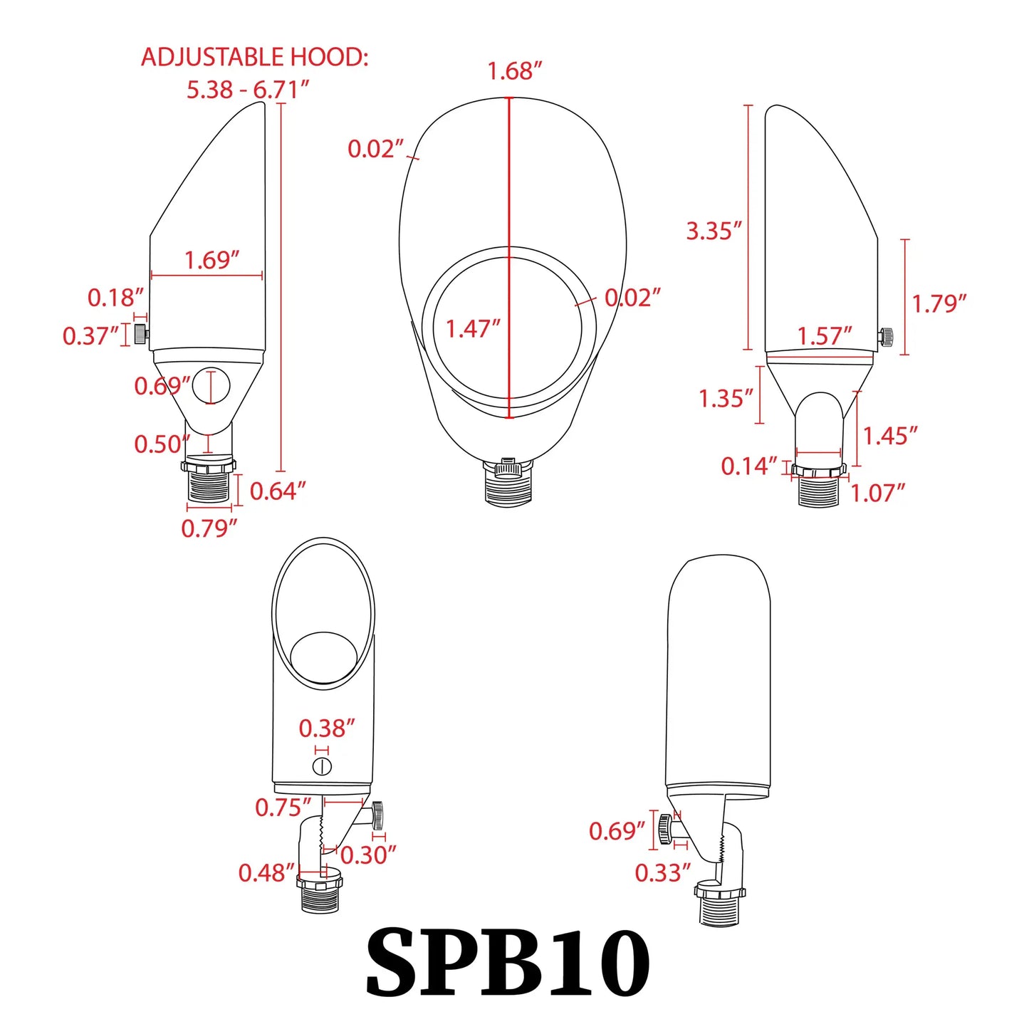 SPB10 8W Brass Spot Light Low Voltage Small Directional Bullet Light - Tampa Home & Garden Store