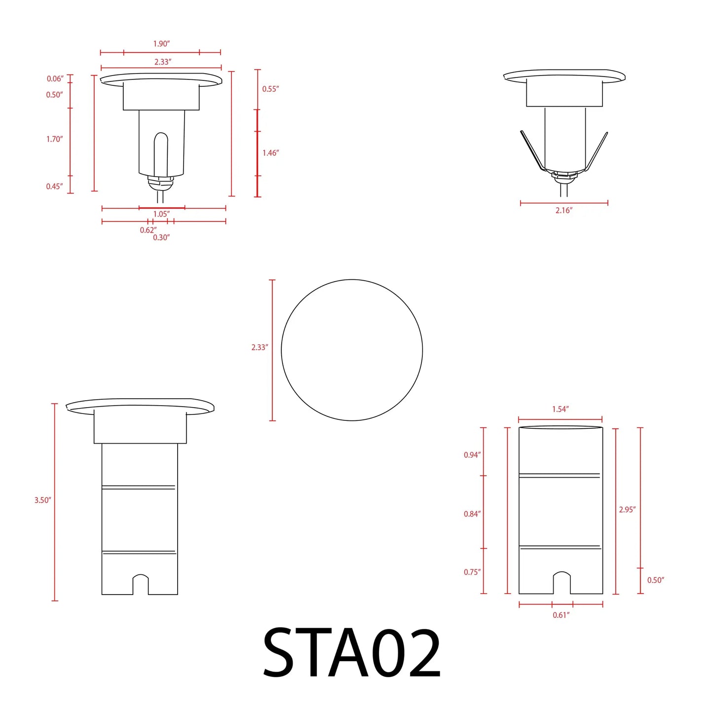 STA02 3W LED Low Voltage Round Brick Paver Light Outdoor Step Light - Tampa Home & Garden Store