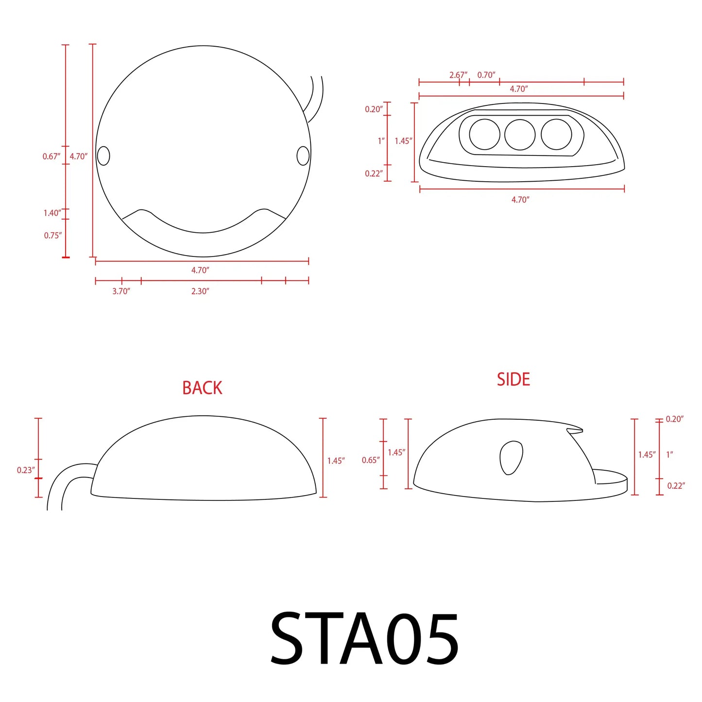 STA05 3W 12V round LED step light from Kings Outdoor Lighting, cast aluminum surface mount on Tampa Home & Garden Store