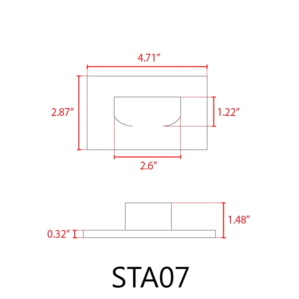 Luminaria LED rectangular para escaleras, horizontal, resistente al agua, 3 W, 3 CCT, STA07