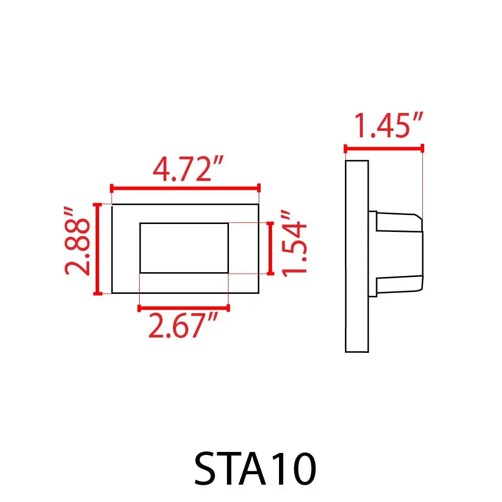 STA10 3.5W 3CCT Rectangular Waterproof Horizontal LED Stair Step Light Fixture - Tampa Home & Garden Store
