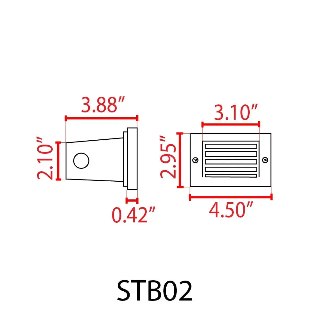 STB02 Louver Horizontal Waterproof LED Brick Lights Edge Step Lighting - Tampa Home & Garden Store