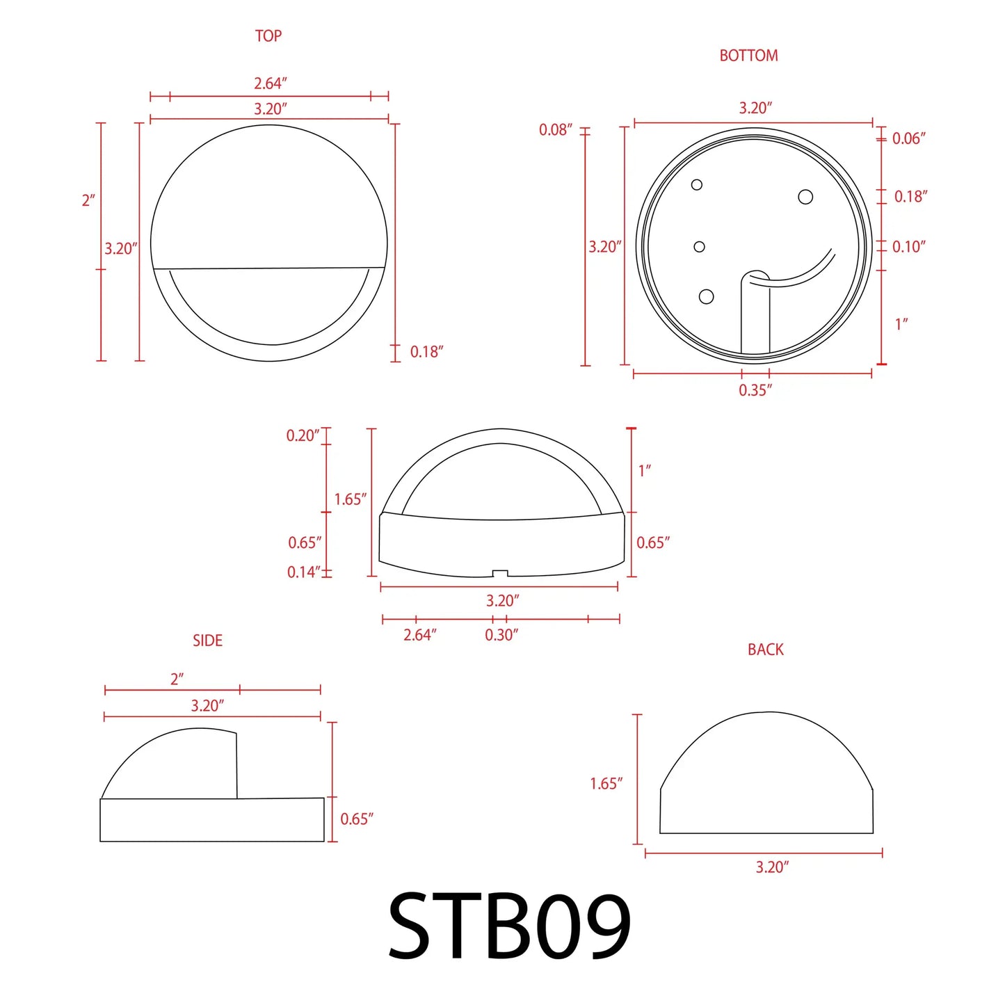 STB09 LED Round Deck Light Surface Mount Low Voltage Landscape Lighting - Tampa Home & Garden Store