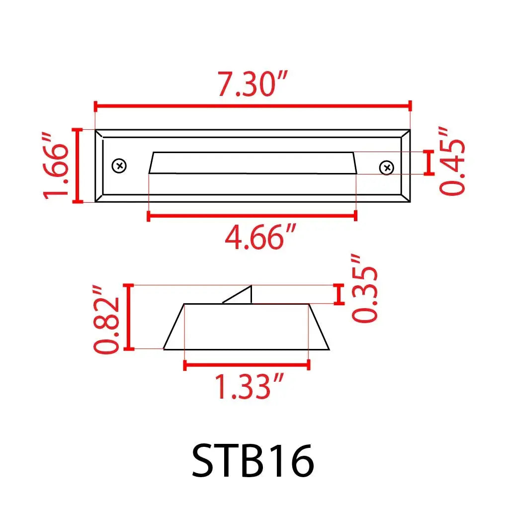 STB16 2W LED Cast Brass Surface Mounted Slim Horizontal Outdoor & Indoor Step Light - Tampa Home & Garden Store
