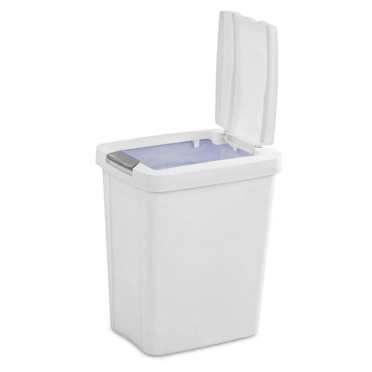 Wastebasket set of 4, white, 8-gallon latch-top with lid by HomePacific on Tampa Home & Garden Store