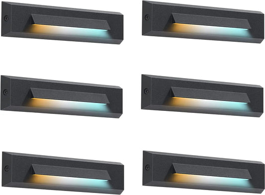 STLA07 6 Pack Low Voltage 3CCT 2700K/4000K/6000K LED Step Lights Outdoor, 2.5W Accent Lighting Fixtures - Tampa soil911.com