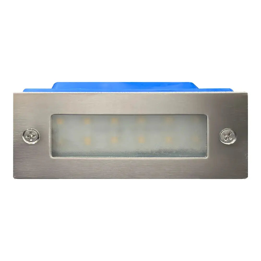 STS02 12V recessed stainless brick wall step light with frosted lens on Tampa Home & Garden Store