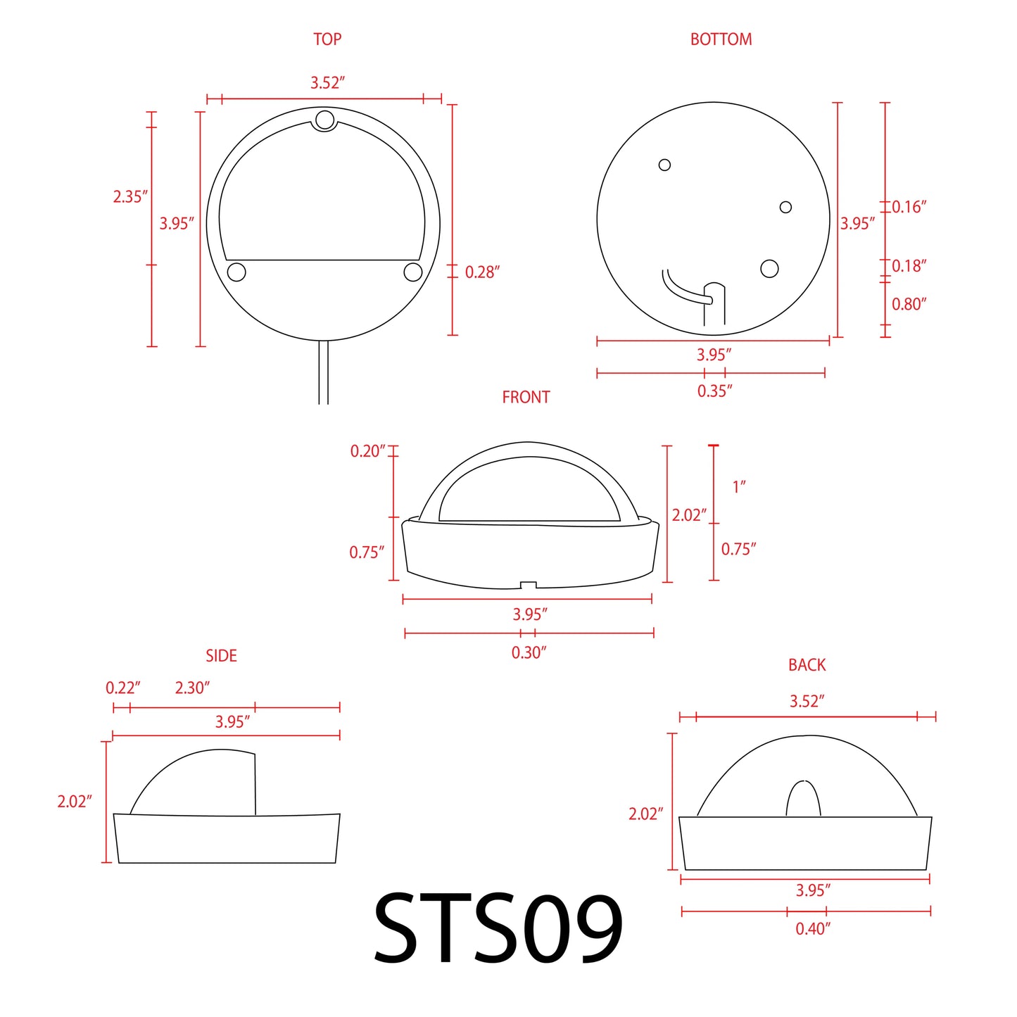 STS09 LED Round Stainless Steel Deck Light Surface Mount Low Voltage Landscape Lighting