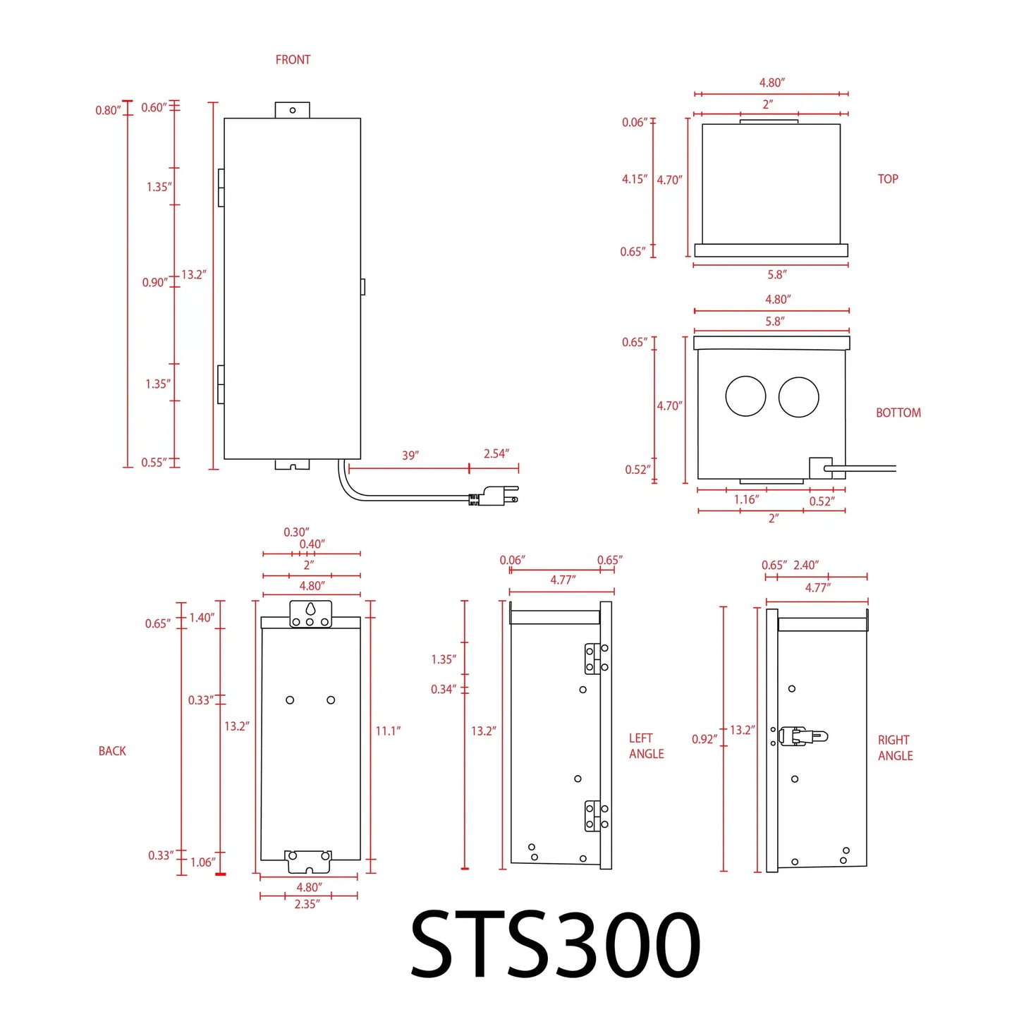 STS300 300W low voltage transformer schematic with 12V/15V taps IP65 on Tampa Home & Garden Store