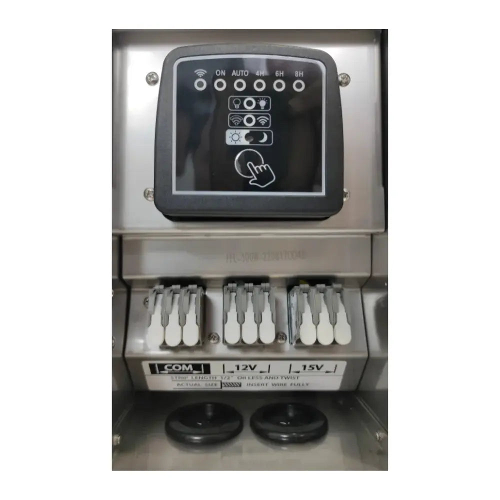 Smart WiFi low voltage transformer IP65 with 12V/15V outputs and digital control panel on Tampa Home & Garden Store